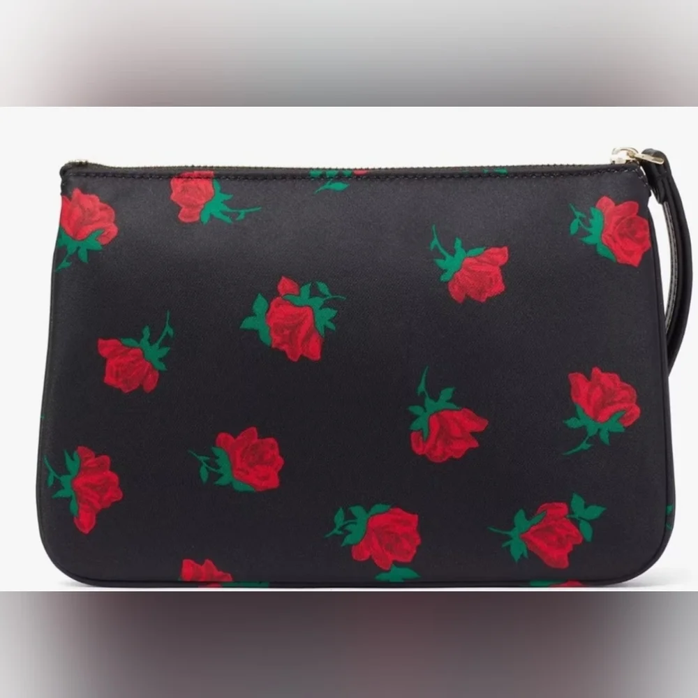Kate Spade Chelsea Rose 🌹 Toss Printed Medium Wristlet Pouch NWT 👝